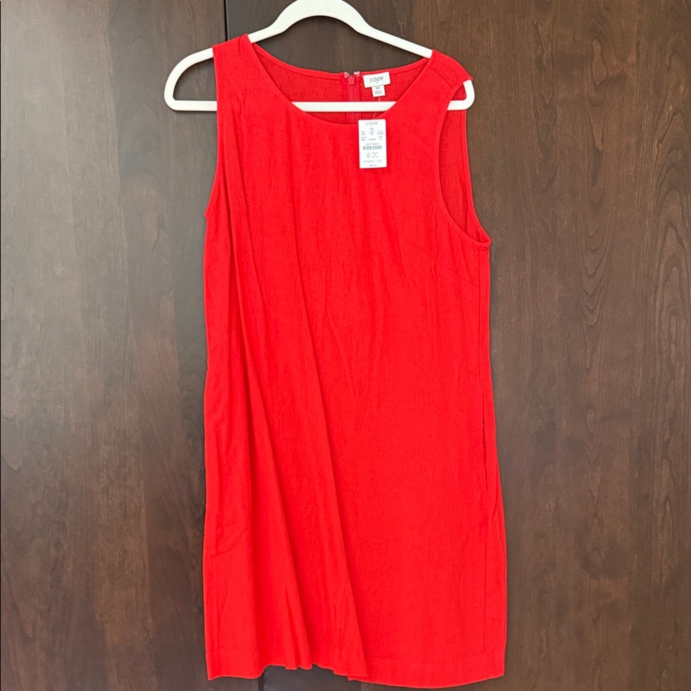 J. Crew Factory Bright Red Sleeveless Shift Dress